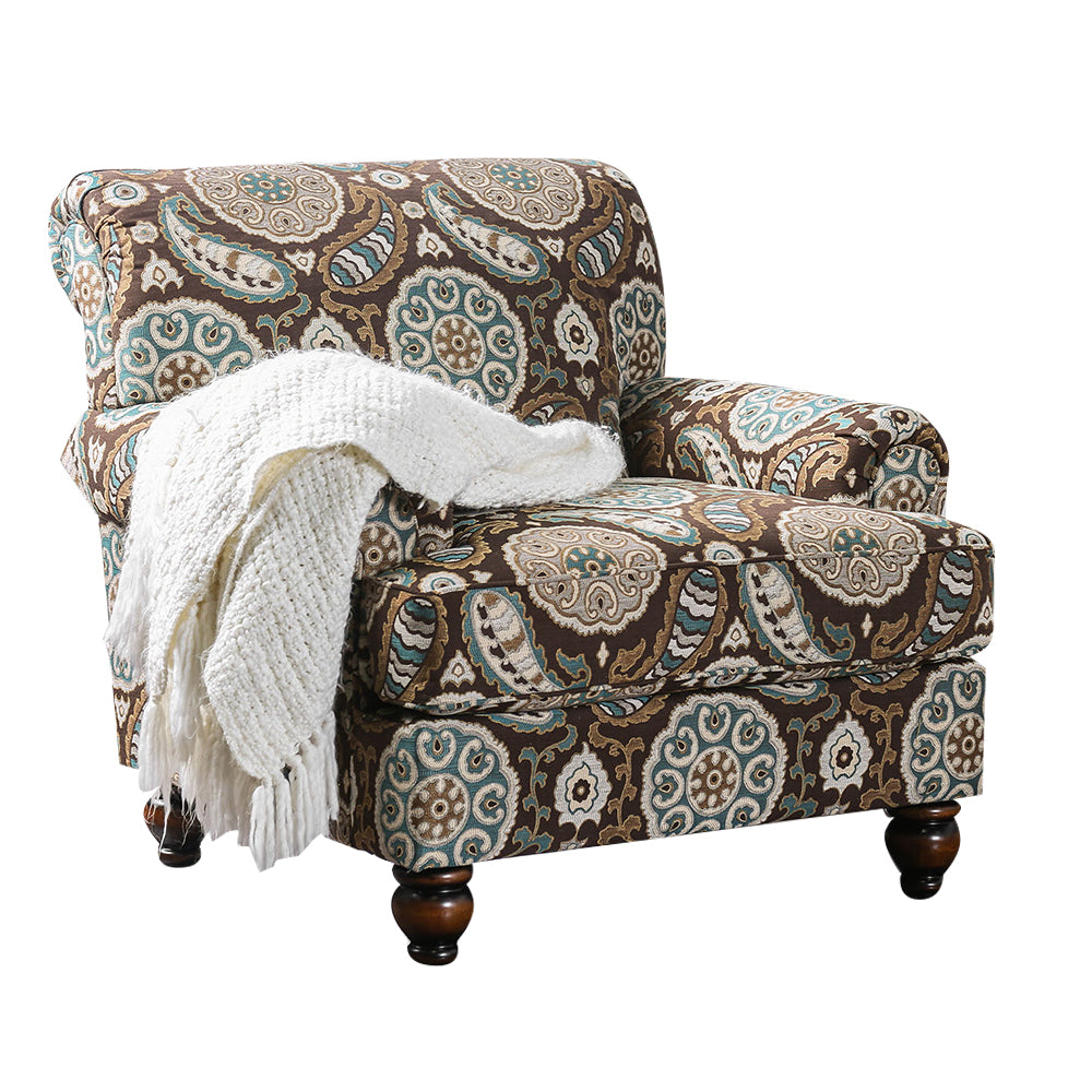 Amani Chair in Brown/Pattern Finish