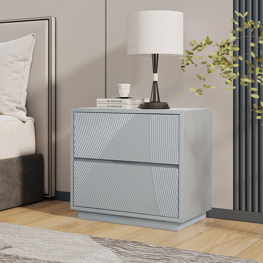 Madriz Night stand with 2 drawers in Light gray Finish