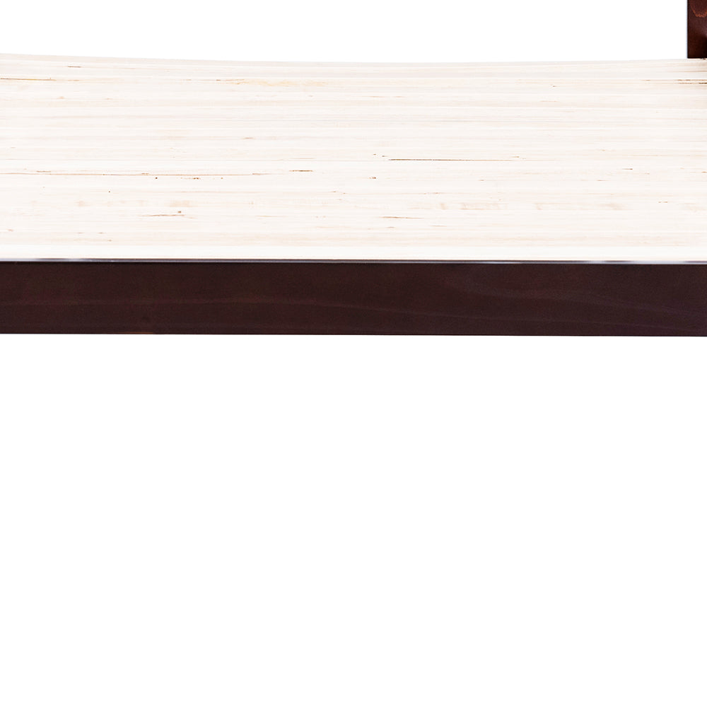 Wajih I Twin Size Bed, Wood Platform Bed Frame with Headboard For Kids, Slatted, Dark Walnut