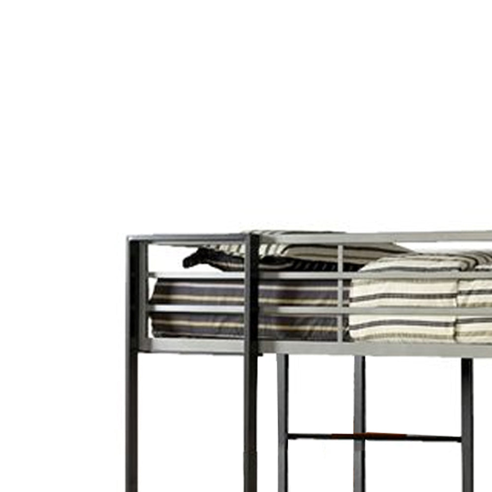 Sherman Full Bed w/ Workstation in Silver/Gun Metal finish