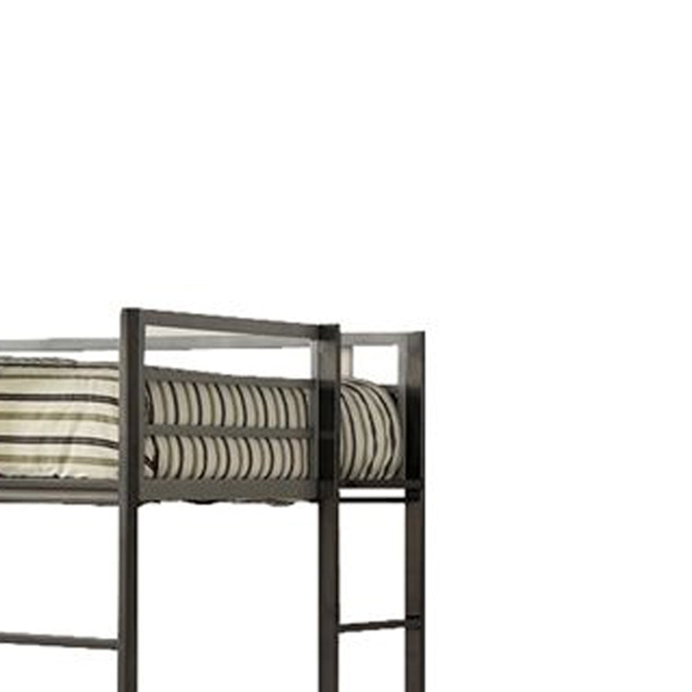 Sherman Full Bed w/ Workstation in Silver/Gun Metal finish