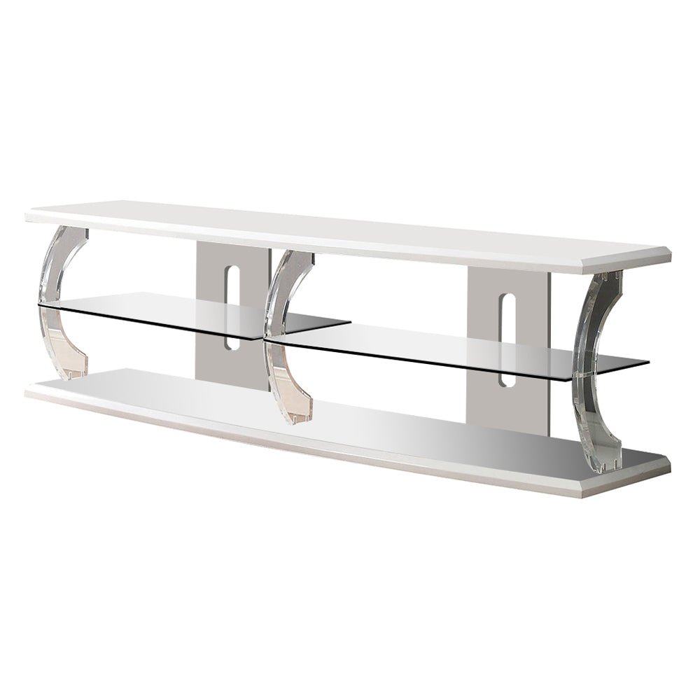 Ernst 72" TV Stand in White/Clear Finish