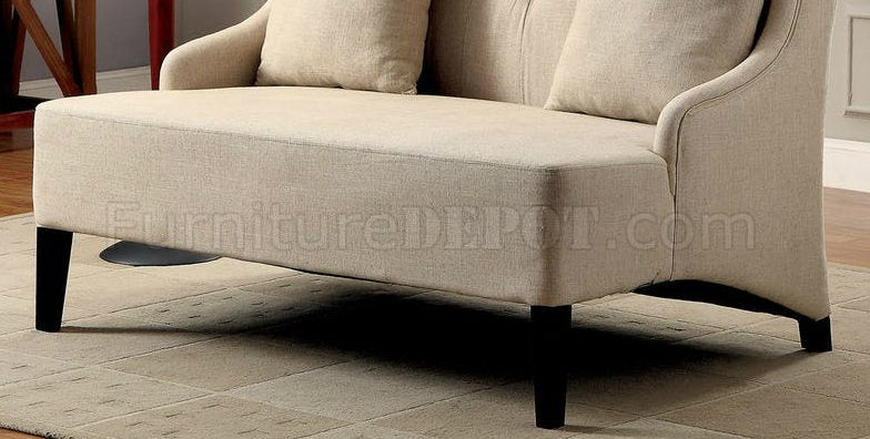 LAVRE Love Seat w/ 2 Pillows Ivory