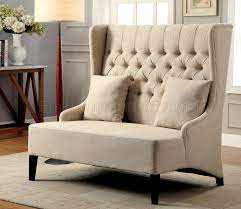 LAVRE Love Seat w/ 2 Pillows Ivory