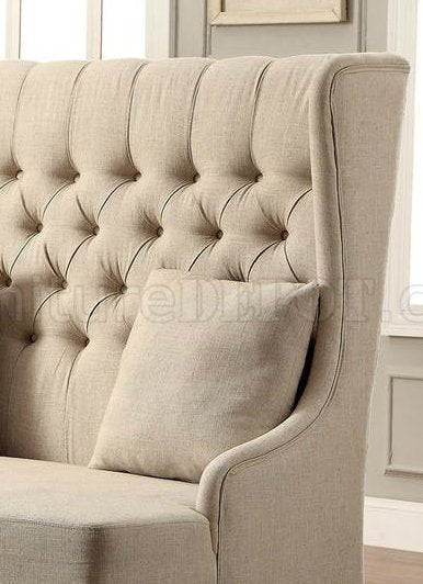 LAVRE Love Seat w/ 2 Pillows Ivory