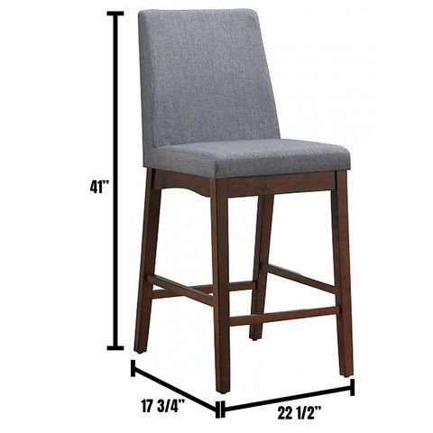 Marten Counter Ht. Chair (2/CTN) in Brown Cherry/Gray Finish